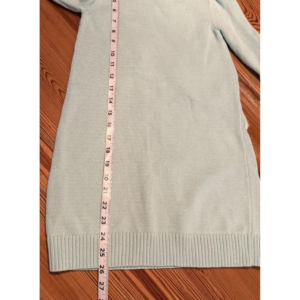 Gymboree Sweater Dress Girls 7 Aqua Blue Polar Bears Fuzzy Embroidered‎ Cotton